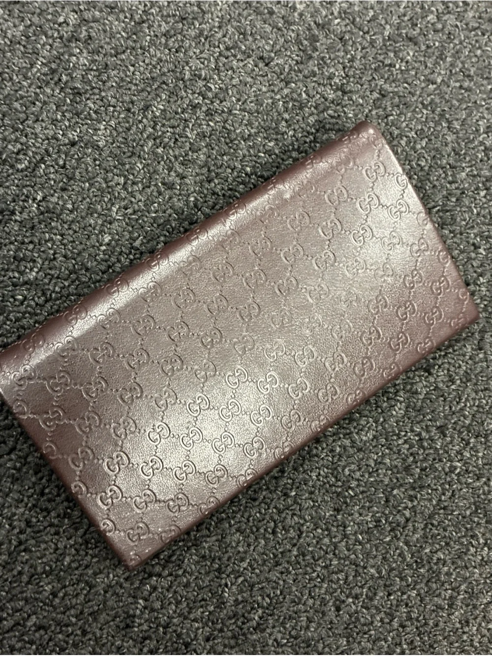 Brown Gucci Folding Triangle Hard Side Eyeglasses Sunglasses Case